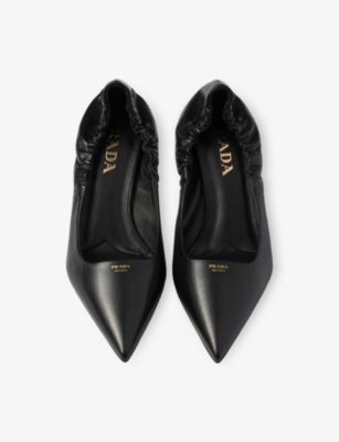 PRADA: Branded Leather Pumps