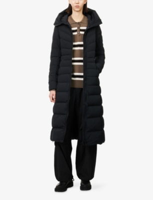 Canada Goose Womens Clair Long Nylon-down Coat Black In Black