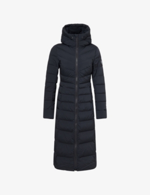 Canada Goose Womens Clair Long Nylon-down Coat Black In Black