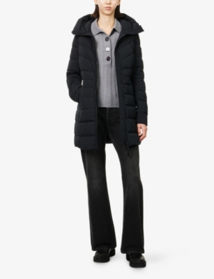 Canada Goose Womens Clair Nylon-down Coat Black In Blue