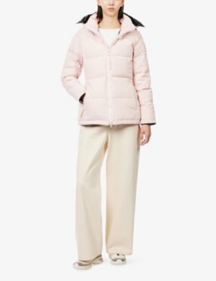 Canada Goose Womens Chelsea Woven-down Parka Jacket Vintage Rose In Pink