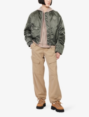 Canada Goose Womens Sagebrush Jade Nylon Bomber Jacket Xs In Gray