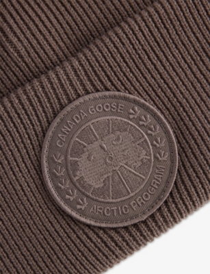 CANADA GOOSE: Arctic Toque Logo-Patch Wool Beanie Hat