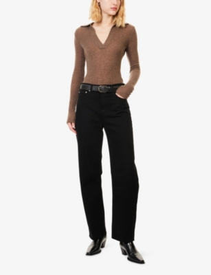 Citizen Of Humanity Womens Citizens Of Humanity Miro Long Relaxed-fit Denim Jeans In Black