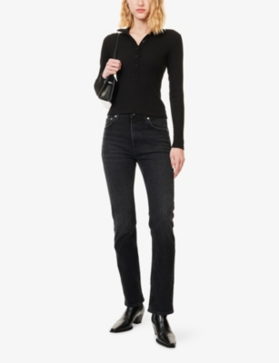 Citizen Of Humanity Womens Citizens Of Humanity Zurie Straight-leg Denim Jeans In Black
