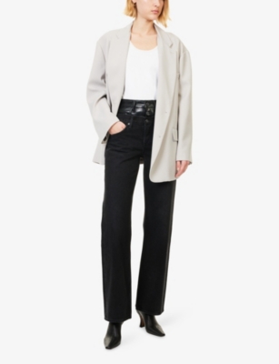 Agolde 'elson' Double-waisted Jeans In Black