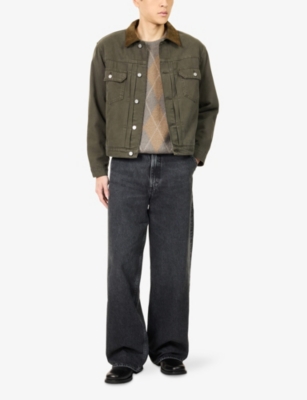 Agolde Mens  Benton Wide-leg Denim Jeans In Black