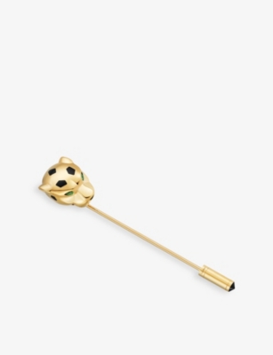 Cartier Mens Yellow Gold Panthère De  18ct Yellow-gold Tie Pin In Gold