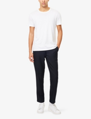 Nobl Mens Navy Hudson Drawstring Woven Trousers In Blue