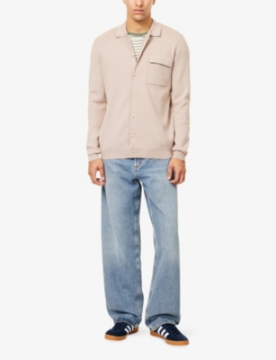 Nobl Mens Koen Long-sleeve Knitted Shirt Oatmeal In Neutral