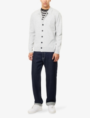 Nobl Mens Grey Ronnie Long-sleeve Knitted Shirt In Gray