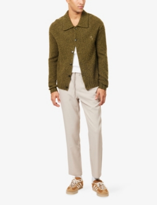 Nobl Mens Stone Hudson Drawstring Woven Trousers In Neutral