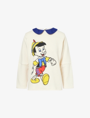 YUURA ASANO: Harry Lambert for Yuura Asano x Disney Pinocchio Graphic-Print Cotton-Jersey Mini Dress