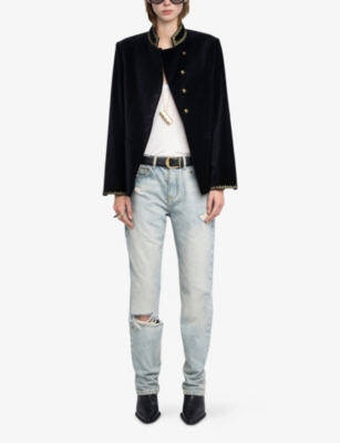 ZADIG&VOLTAIRE: Verysa Embroidered Velvet Blazer