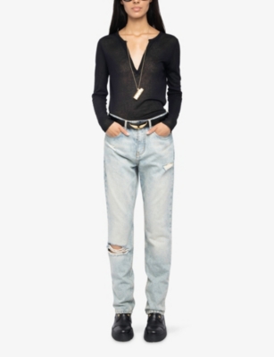 ZADIG&VOLTAIRE: Tani V-Neck Knitted T-Shirt