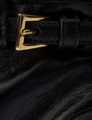 Prada Womens Black Bonnie Mini Leather Handbag In Black