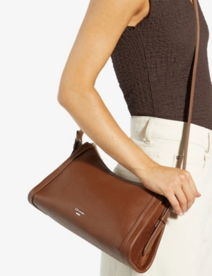 Dune Womens Dark Brown Synthetic Declare Small Leather Cross-body Bag In Brown