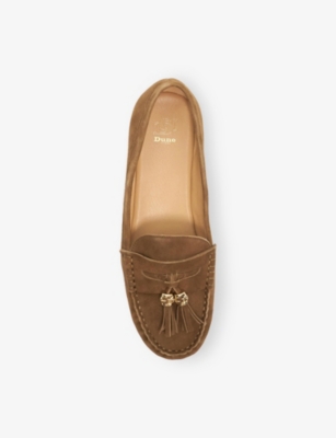 Dune Womens Brown Suede Geen Tassel Suede Loafers Eur 38/5 Uk In Brown