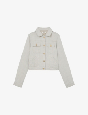 Womens Reiss Carmen Lyocell and Linen Trucker Jacket