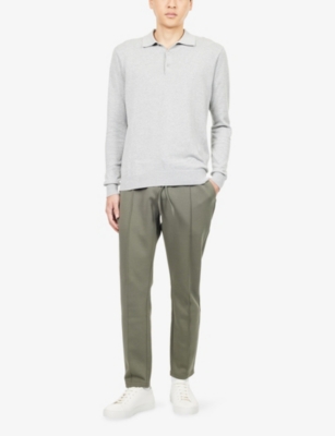 Arne Mens Sage Interlock Tapered-leg Stretch-woven Jogging Bottoms In Green