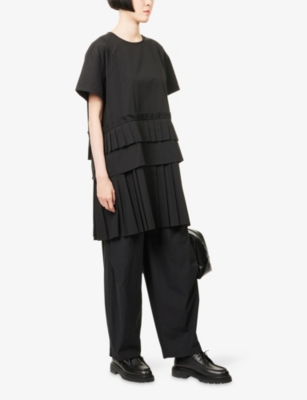 Stel Womens Black Antwerp Drawstring Cotton-poplin Trousers In Black
