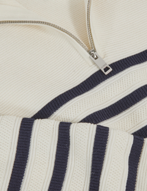 Graham Striped Funnel-Neck Cotton-Blend Jumper 13-14 Years