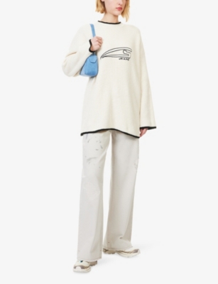 SISTERS & SEEKERS: Relaxed-Fit Embroidered-Logo Knit Jumper