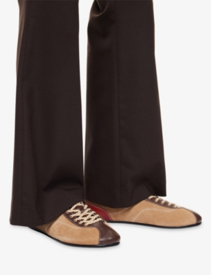 Harry Lambert X Disney X Disney Mens Sand Harry Lambert For Zara X Disney Panelled Suede Trainers Eur 40 / 6 Uk In Neutral