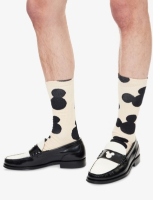 Harry Lambert X Disney X Disney Mens Combined Harry Lambert For Zara X Disney Leather Loafers Eur 44 / 10 Uk In Black