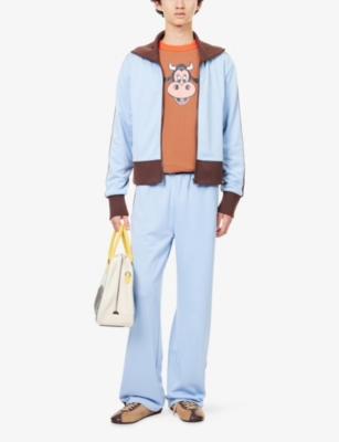Harry Lambert X Disney X Disney Mens Tan Harry Lambert For Zara X Disney Claravelle Graphic-print Cotton-jersey T-shirt Xs In Brown