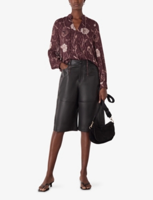 WHISTLES: Floral-Print Tie-Neck Woven Blouse