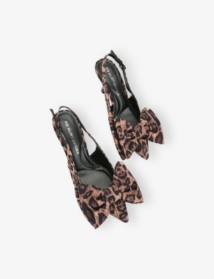 KG KURT GEIGER: Ana Leopard-Print Woven Slingback Courts