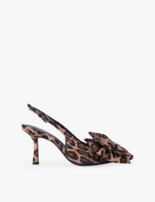 KG KURT GEIGER: Ana Leopard-Print Woven Slingback Courts