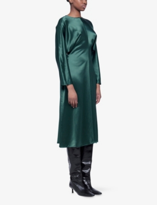 LEEM: Batwing Satin Maxi Dress