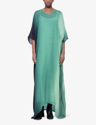 LEEM: Vertical Ombre Wool-Blend Kaftan