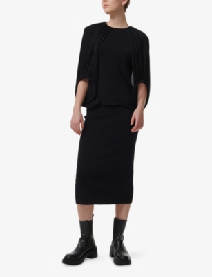 Leem Womens Black Double Hoop Knitted Top In Black
