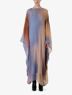 LEEM: Metallic Kimono-Sleeve Woven Kaftan