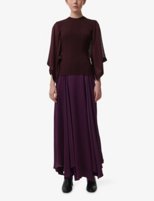 LEEM: Panelled Woven Maxi Skirt