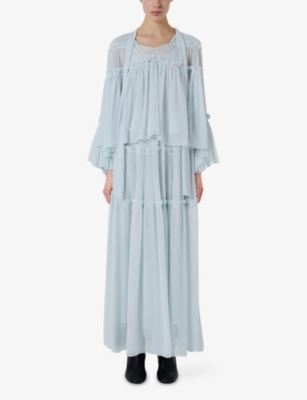 LEEM: Tiered Maxi Chiffon Skirt