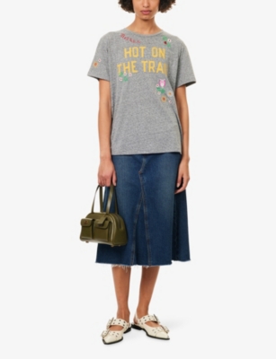 MOTHER: The Rowdy Embroidered Woven T-Shirt