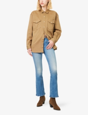 MOTHER: Lil' Patch Pocket Weekender Flared Stretch-Denim Jeans