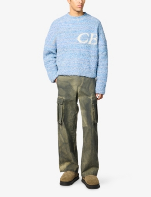 COLE BUXTON: Intarsia-Logo Bouclé Wool-Blend Jumper