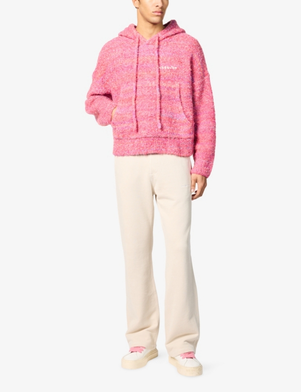 Bouclé Intarsia-Logo Wool-Blend Hoody