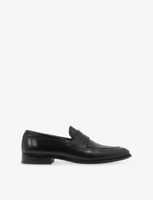 Reiss Mens Black Peter Formal Leather Saddle Loafers Eur 41 / 7 Uk