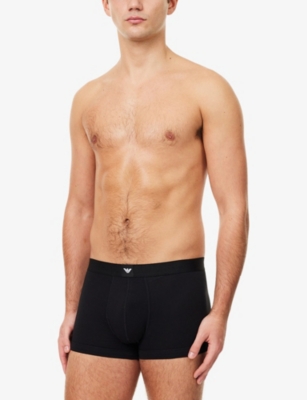 EMPORIO ARMANI: Logo-Patch Pack Of Three Cotton-Jersey Trunks