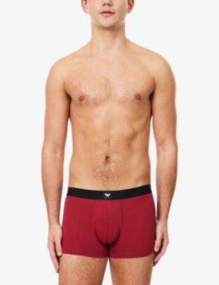 EMPORIO ARMANI: Logo-Patch Pack Of Three Cotton-Jersey Trunks
