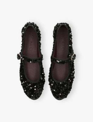 Flabelus Womens  The Little Prince Sequin-embellished Mary-jane Shoes In Black
