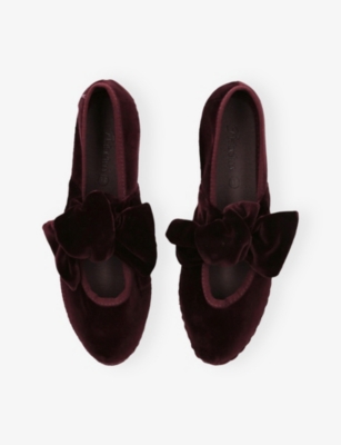 Flabelus Womens  Lyra Wine Velvet Slippers In Burgundy