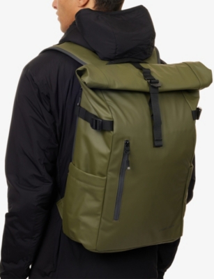 Stubble And Co Womens Urban Green The Roll Top Woven 20l Backpack