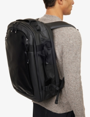 Stubble And Co Womens All Black Hybrid Waterproof Woven 30l Backpack In Black